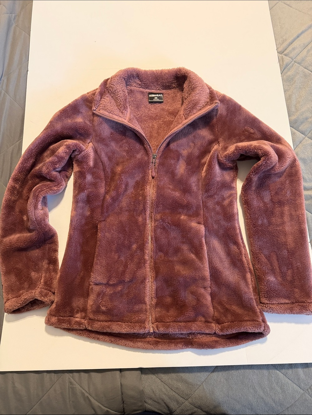 32 Degrees Rose Pink Plush Full-Zip Teddy Jacket